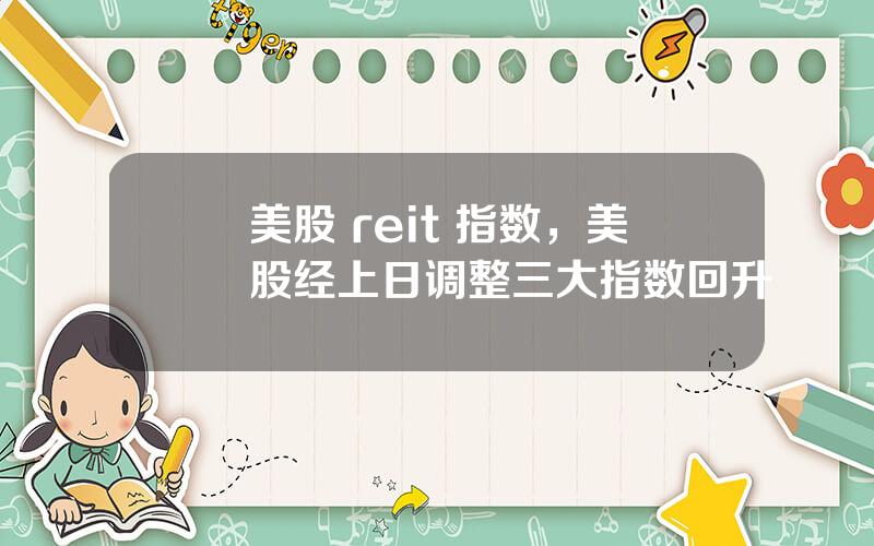 美股 reit 指数，美股经上日调整三大指数回升